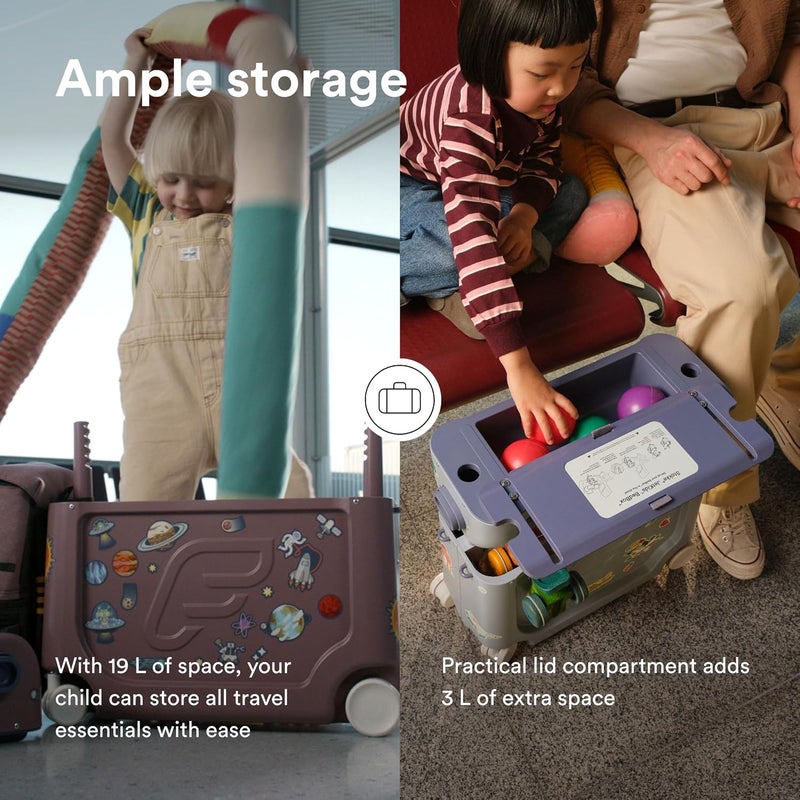 Stokke JetKids BedBox, Arctic Blue - Kid's Ride-On Suitcase & in-Flight Bed - Help Your Child Relax & Sleep on The Plane - Approved by Many Airlines - Best for Ages 2-7, Arctic Blue, 1 Count (Pack of - Image 5