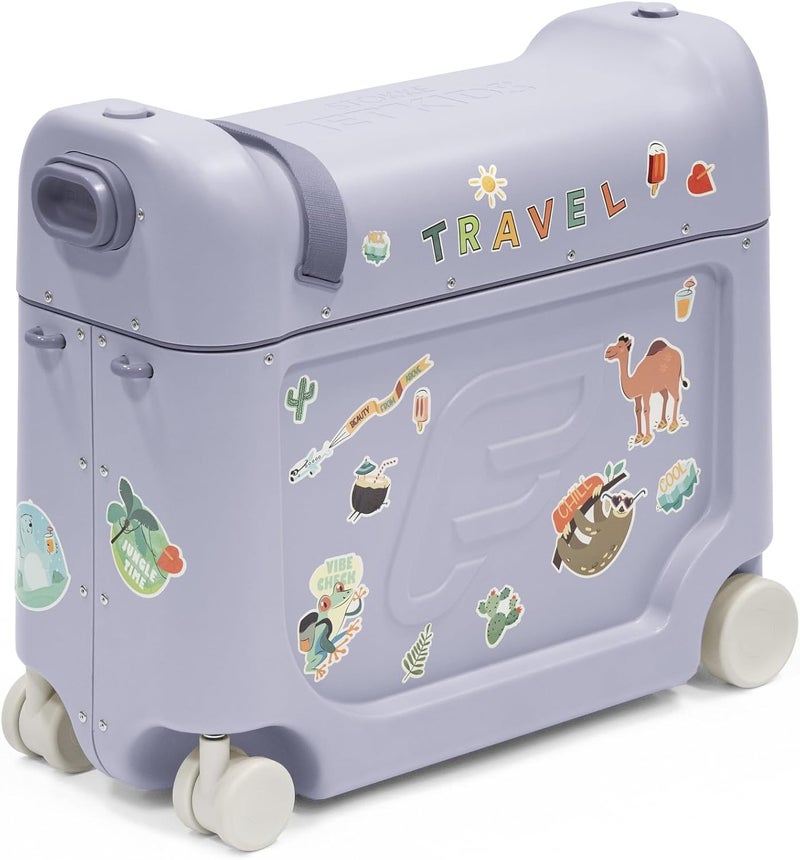 Stokke JetKids BedBox, Arctic Blue - Kid's Ride-On Suitcase & in-Flight Bed - Help Your Child Relax & Sleep on The Plane - Approved by Many Airlines - Best for Ages 2-7, Arctic Blue, 1 Count (Pack of - Image 1