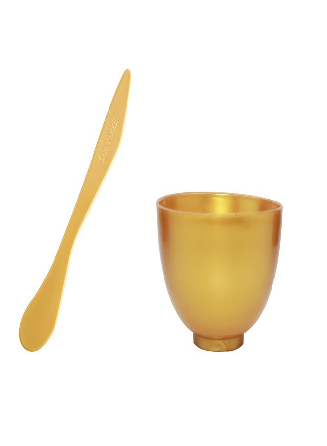 SHANGPREE Gold Bowl & Spatula Set - Flexible Facial Mixing Bowl for Modeling Masks, Clay Packs, DIY Skincare Blends | Spa Quality, Easy to Clean, Compact, Travel-Friendly - Image 1