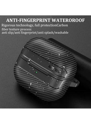 Case Compatible with Samsung Galaxy Buds3/Buds3 Pro/Buds 3 FE with Keychain, Carbon Fiber Armor Shockproof Wireless Charging Protective Cover - view 3