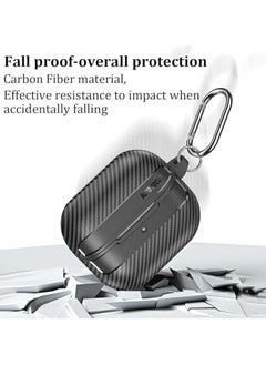 Generic Case Compatible with Samsung Galaxy Buds3/Buds3 Pro with Keychain, Carbon Fiber Armor Shockproof Wireless Charging Protective Cover  - Image 3
