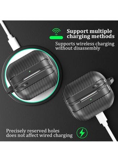 Generic Case Compatible with Samsung Galaxy Buds3/Buds3 Pro with Keychain, Carbon Fiber Armor Shockproof Wireless Charging Protective Cover  - Image 5
