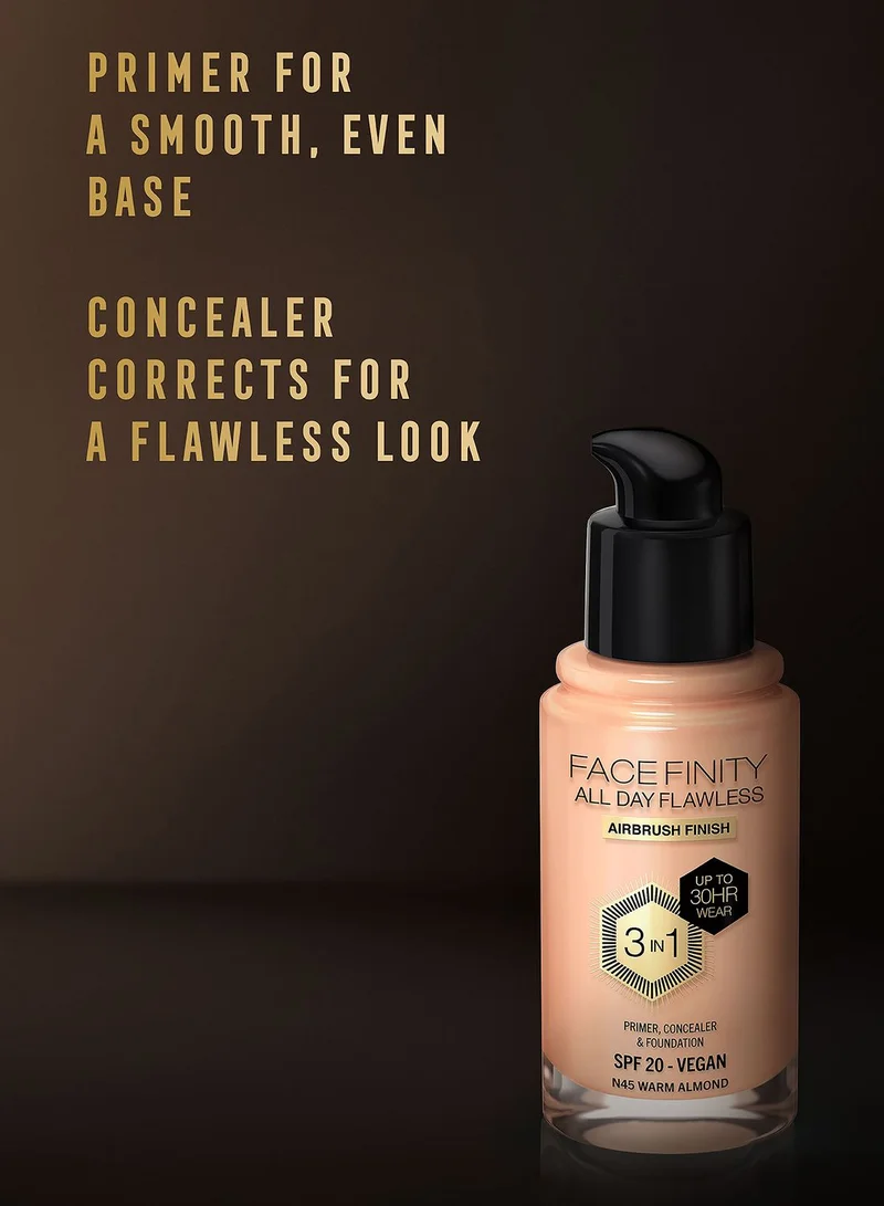 Max Factor Max Factor Facefinity All Day Flawless Foundation - N45 Warm Almond, 30ml