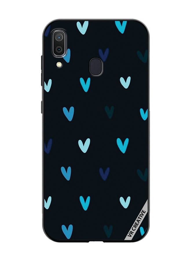 VR CREATIVE Protective Case Cover For Samsung Galaxy A30 Blue Hearts Design Multicolour - Image 1