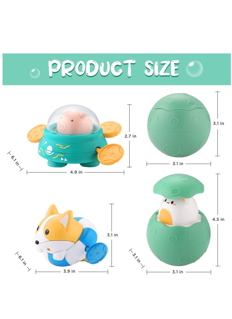 KASTWAVE - 3 Pack Baby Bath Toys Floating Wind Up Toys Spray Bathing Tub Fountain Toys for Toddlers 1-3 Shower and Floating Toys Pool Bath Time Bathtub Pool Sprinkle Bath Toy for Kids Children - Image 1