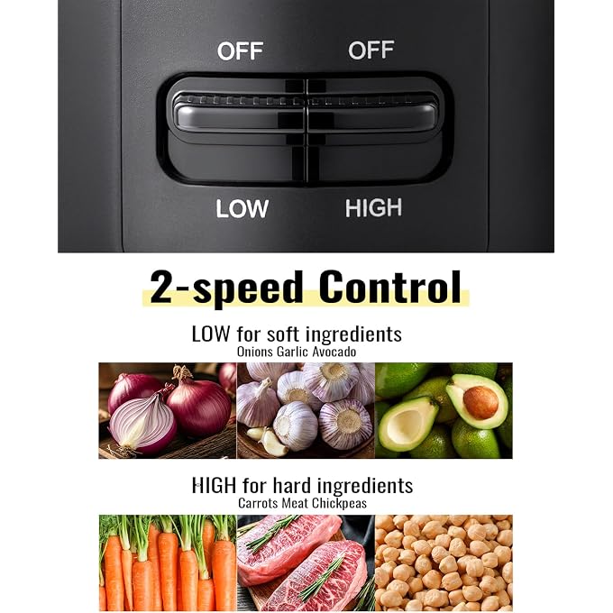 SHARDOR Food Chopper, 4 Cup Mini and Fast Food Processor, Electric Meat Grinder with 2 Speed, 4 Stainless Steel Blades, and Whisk, 400W Power for Chopping, Mixing, Emulsifying, Puree and Whisking, BPA-Free - Image 2