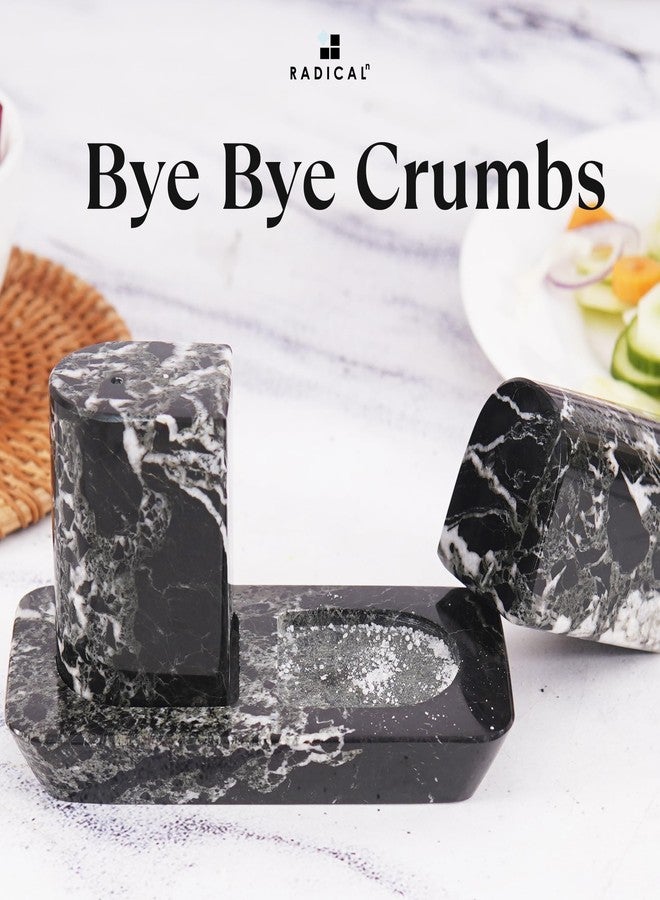 Radicaln Marble Salt and Pepper Shakers - 2.5" Black Handcrafted Stone Spice Set for Kitchen Table, Saleros Pink Salt Holder, Farmhouse Kitchen Decor, Elegant Home Essentials - Image 5