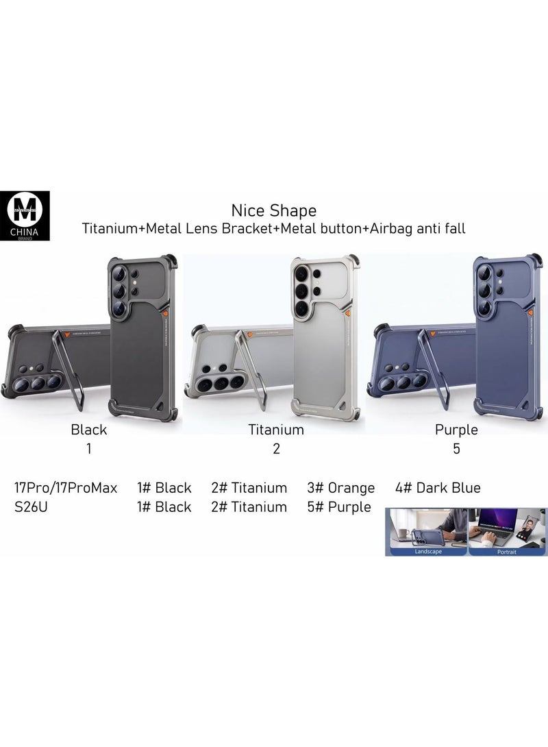 OATSBASF Frameless Case For Samsung Galaxy S26 Ultra With Aerospace Grade Aluminum Shockproof Protective Cover Slim Metal Bumper Case Purple - Image 2