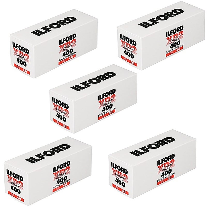 5 X Ilford XP2 Super Black and White Print Film 120 6 cm ISO 400 1839649