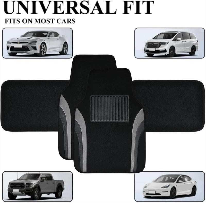 LINJIE car floormat, Car Floor Mat Set, floor mat for cars, ,Non-Slip Velvet Automotive Floor Mats with TPR Nailed Bottom,Four-season Universal Auto, for Most Car/SUV (4Pack) - Image 5