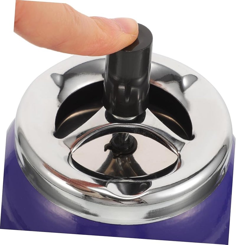 منفضة سجائر أوتوماتيكية لإخماد الدخان مقاومة للرياح تصميم معدني كلاسيكي للسجائر للاستخدام الداخلي في المنزل أو المكتب - Image 4