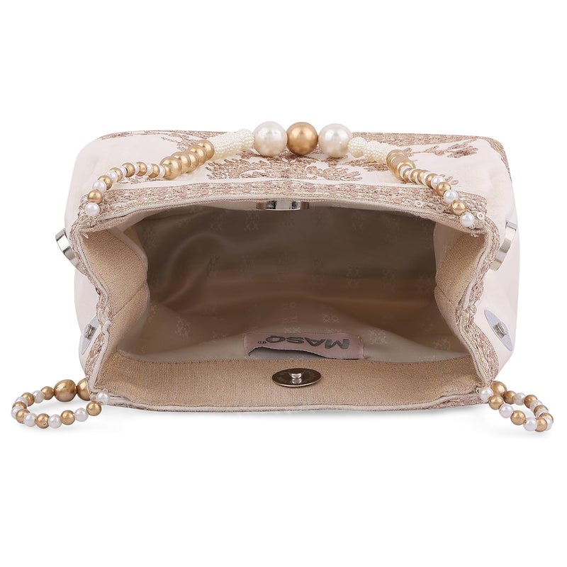 MASQ by Q-One Embroidered Silk Potli Bags - Handcrafted for Weddings, Festive Season & Special Occasions with Beads and Sequins - Made in India - Image 4