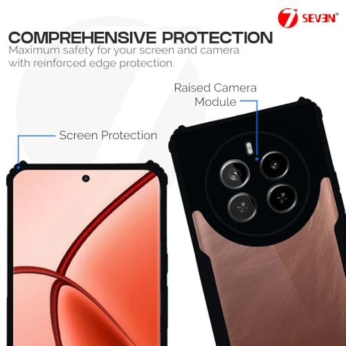 7-Seven 7SEVEN® Ipacky Back Cover for Realme 12 Pro | 12 Pro Plus | P1 Pro Mobile Back Case Shock Proof Design Camera Edges Protection Crystal Clear Phone Case Precise Cutouts Matte Black Soft Bumper Cover - Image 3