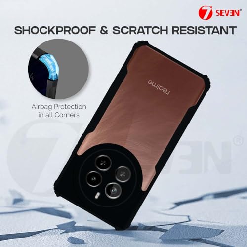 7-Seven 7SEVEN® Ipacky Back Cover for Realme 12 Pro | 12 Pro Plus | P1 Pro Mobile Back Case Shock Proof Design Camera Edges Protection Crystal Clear Phone Case Precise Cutouts Matte Black Soft Bumper Cover - Image 4