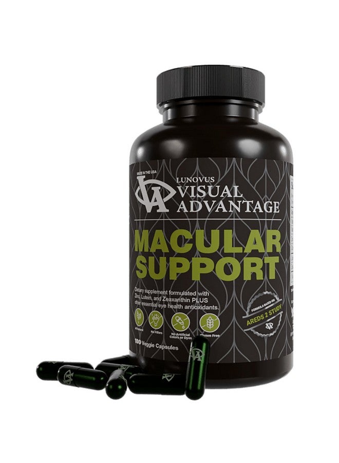 Visual Advantage Macular Support Formula for Eye Health - 180 count - Based on The AREDS 2 Study - for Age Related Macular Eye Health (AMD) - Eye Vitamins - Image 1