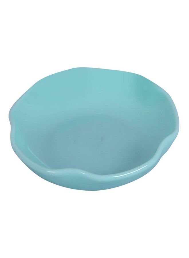CORNET Polypropylene Cut Chaat Plate and BowlSet of 4 - 5.5 Inch Flower Shaped Microwave Safe Serving Plates for Hot & Cold Snacks - Unbreakable, BPA-Free, Dishwasher Safe (Blue) - Image 3