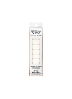 DASHING DIVA Gloss Nail Strips White Canvas | Uv Free Chip Resistant Long Lasting Gel Nail Stickers | Contains 27 Nail Wraps 1 Prep Pad 1 Nail File  - Image 1
