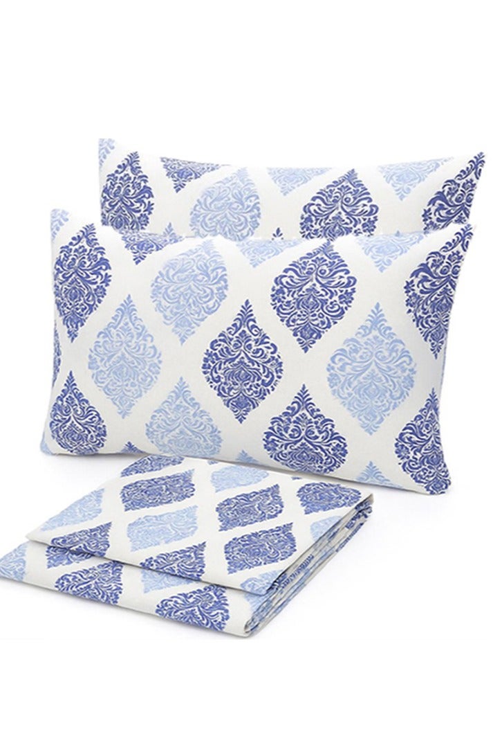 سنوز طقم ملاية سرير باستيك 3 قطع، ملايه مقاس زوجي + 2 كيس وسادة إضافي، تصميم رويال - Image 3