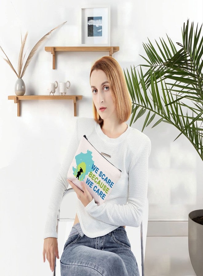 LEVLO Funny Monsters Movie Cosmetic Make Up Bag Mike Sully Boo Fans Gift We Scare Because We Care Makeup Zipper Pouch Bag (We Scare Because) - Image 4