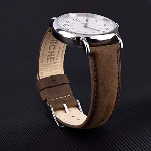 Ritche Genuine Classic Vintage Quick Release 18mm Leather Watch Band Leather Watch Strap (Saddle Brown), White Elephant Gifts, Stocking Stuffers for Men, Father's Day gifts - Image 2