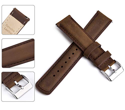 Ritche Genuine Classic Vintage Quick Release 18mm Leather Watch Band Leather Watch Strap (Saddle Brown), White Elephant Gifts, Stocking Stuffers for Men, Father's Day gifts - Image 4