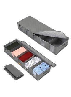 Relex Under Bed Storage Bag, Fabric Storage Containers with Reinforced Handle, Underbed Foldable Storage bag with 5 Clear Windows for Clothing, Shoes, Blankets, Sweaters, Toys (2 Pcs)  - Image 1