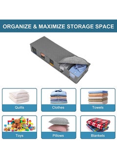 Relex Under Bed Storage Bag, Fabric Storage Containers with Reinforced Handle, Underbed Foldable Storage bag with 5 Clear Windows for Clothing, Shoes, Blankets, Sweaters, Toys (2 Pcs)  - Image 2