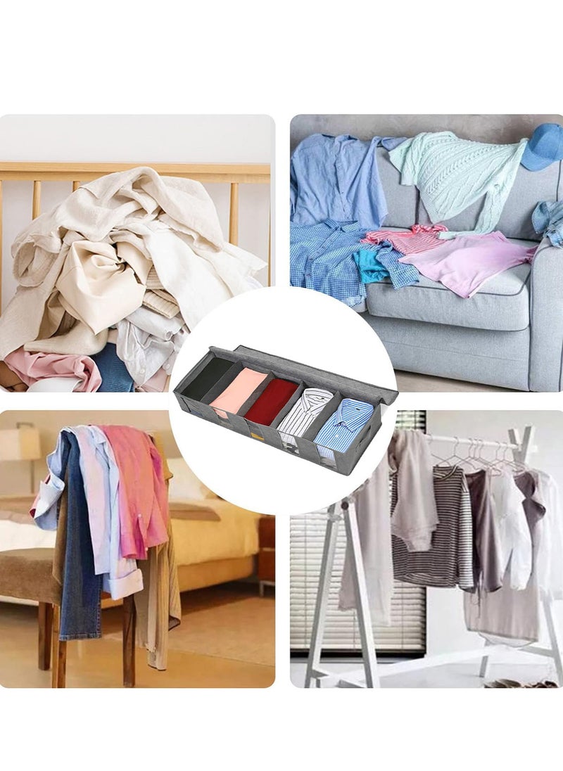 Relex - Under Bed Storage Bag, Fabric Storage Containers with Reinforced Handle, Underbed Foldable Storage bag with 5 Clear Windows for Clothing, Shoes, Blankets, Sweaters, Toys (2 Pcs) - Image 1