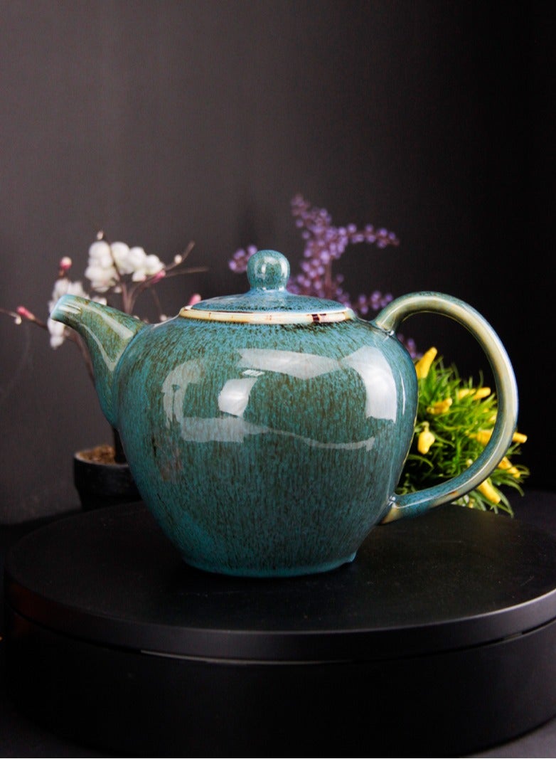 Tealand Porcelain BTQ Enus Teapot for Gift Home Tea Lovers Men Women 1.2L Blue  - Image 4