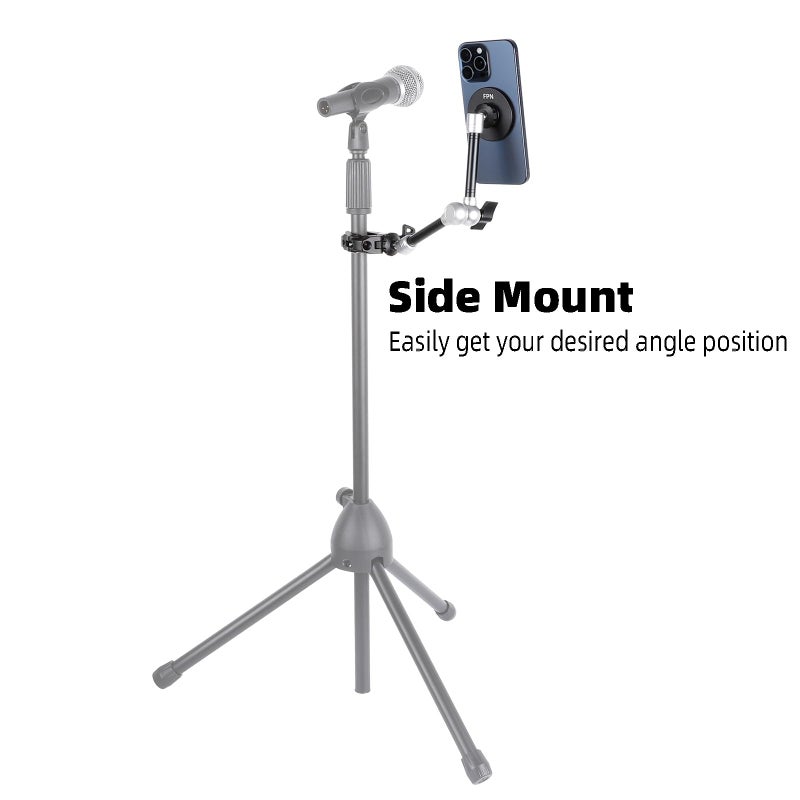 FPN All-Metal Magnetic Phone Holder with Super Clamp&10â€³ Long Arm for Magsafe, Adjustable Rear View Mirror Phone Holder Mount for Car/Truck/Handlebar, Compatible with iPhone 16 15 14 13 12 Series - Image 2