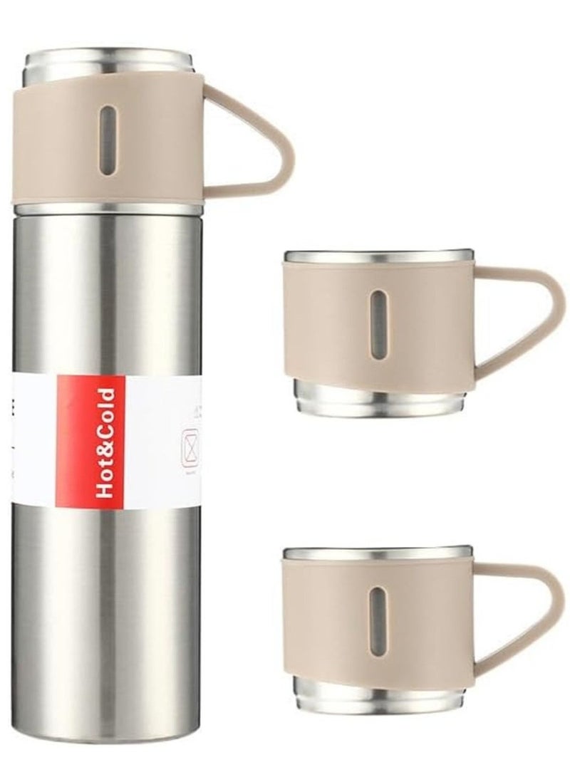 إلترازون طقم ترمس من الفولاذ المقاوم للصدأ، كوب قهوة من الفولاذ المقاوم للصدأ، صندوق هدايا، هدية تجارية، زجاجة معزولة مفرغة من الهواء، زجاجة مياه ساخنة، زجاجة مياه باردة (لون الفولاذ)