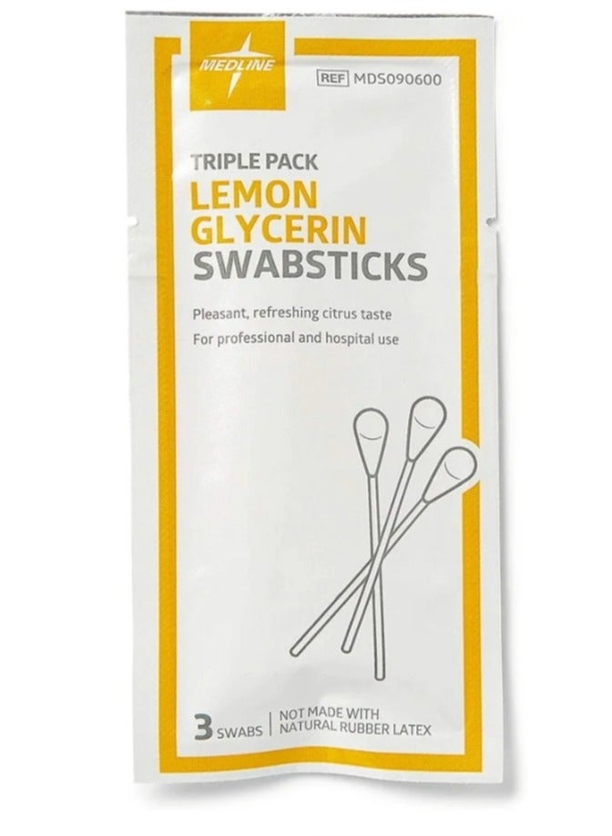 Medline Lemon & Glycerin Swab Sticks Oral Care Products for Dry Mouth & Throat Moisturizing & Refreshing 75 Count - Image 4