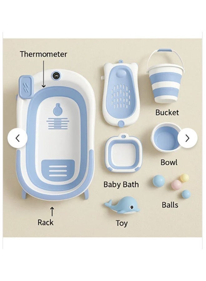 ضحكة  حوض استحمام للأطفال  ٦ قطع مزود بقياس لدرجة الحرارة منذ الولادة حتى ٣ سنوات - Image 4