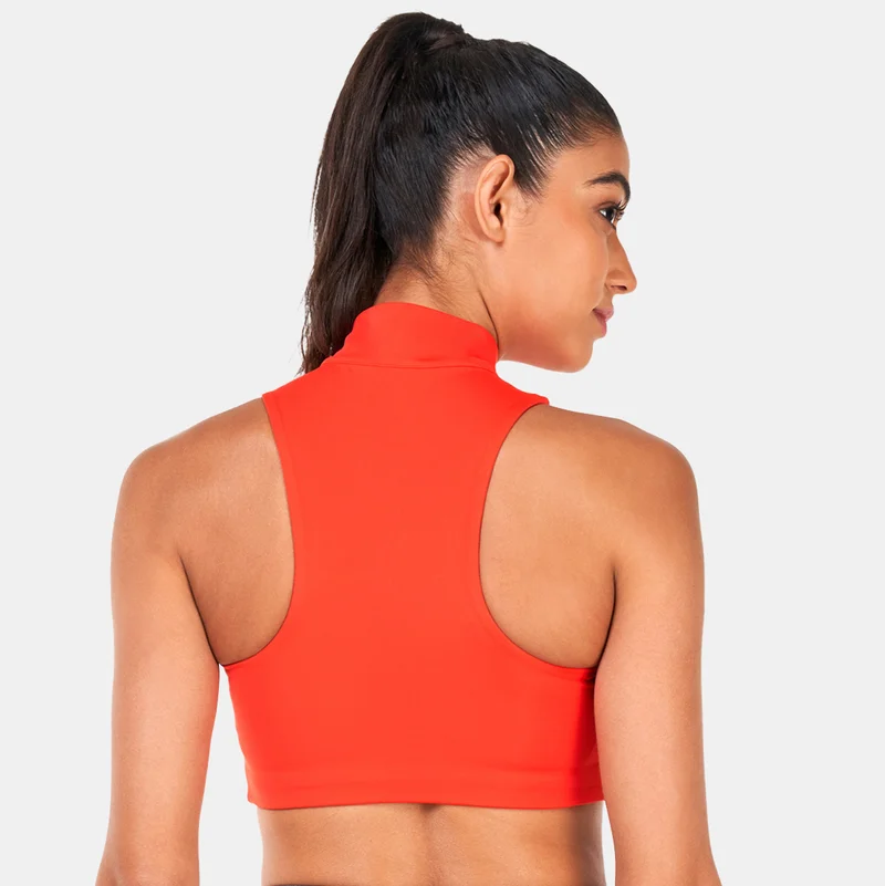 Nike Women's Dri-FIT Swoosh Mock-Zip Sports Bra