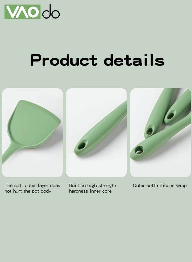 VAOdo 5 Piece Cookware Set Silicone Material Multifunctional Kitchen Utensils Dishwasher Safe Green - Image 5