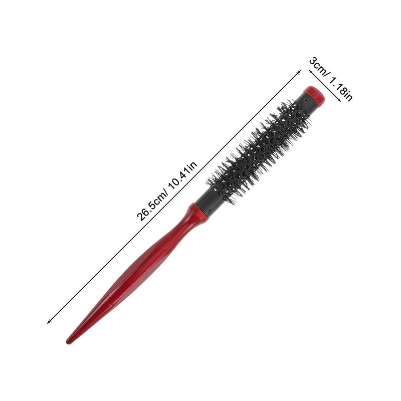 Small Round Hairbrush For Blow Drying Curly Hair Portable Nylon Bristles Travel Salon Use - Image 3