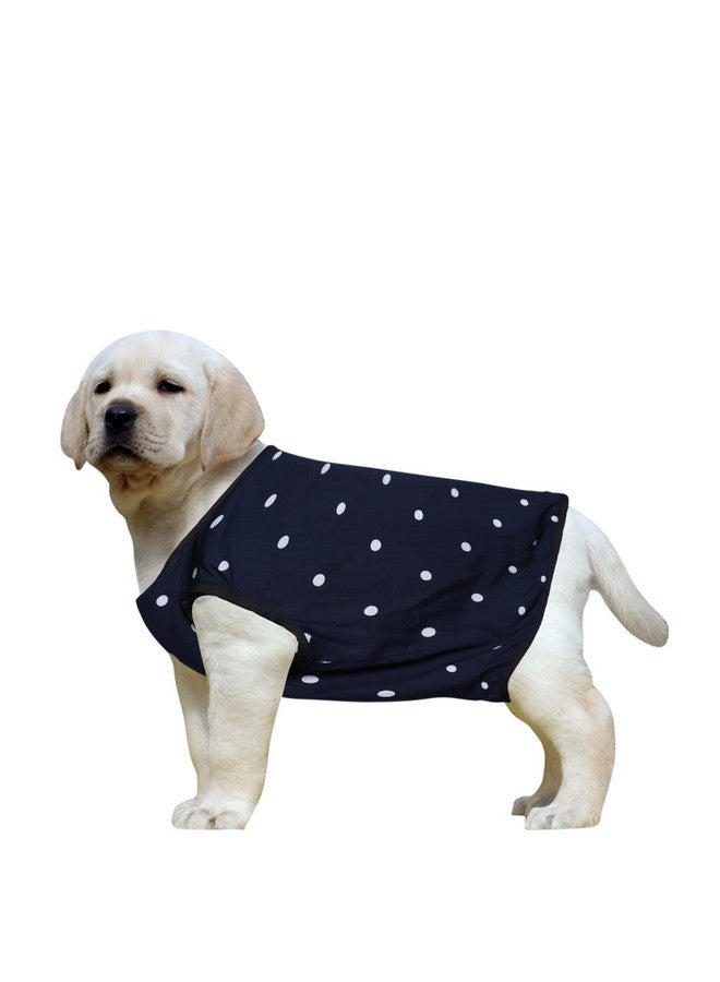 Western Era Funky Soft Cotton Dog T-Shirt | Comfortable & Breathable Dog Clothing | Sleeveless Vest Puppy Outfit |(Polka Blue) (Xlarge) (26Inches) - Image 1