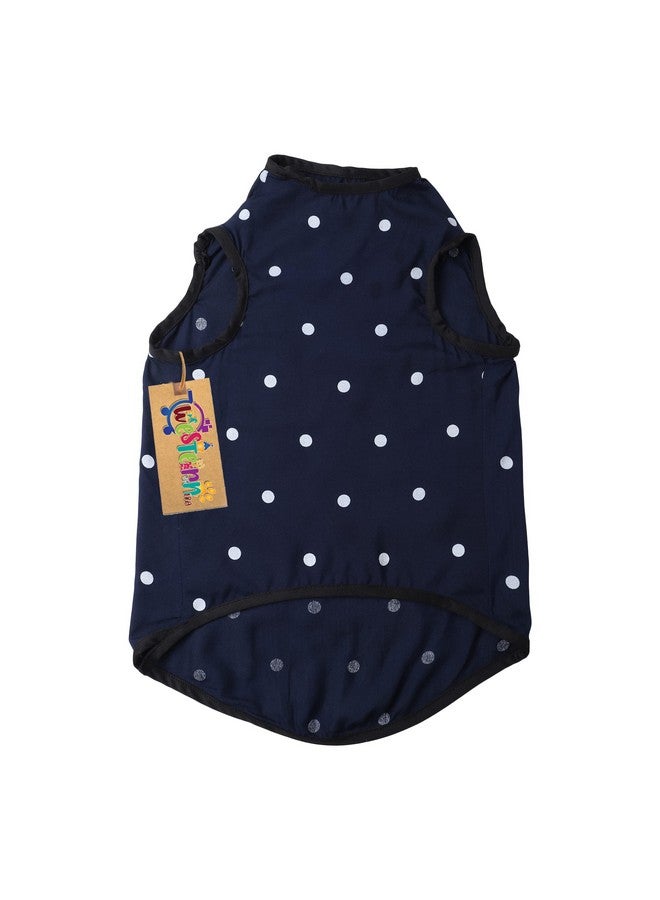 Western Era Funky Soft Cotton Dog T-Shirt | Comfortable & Breathable Dog Clothing | Sleeveless Vest Puppy Outfit |(Polka Blue) (Xlarge) (26Inches) - Image 4
