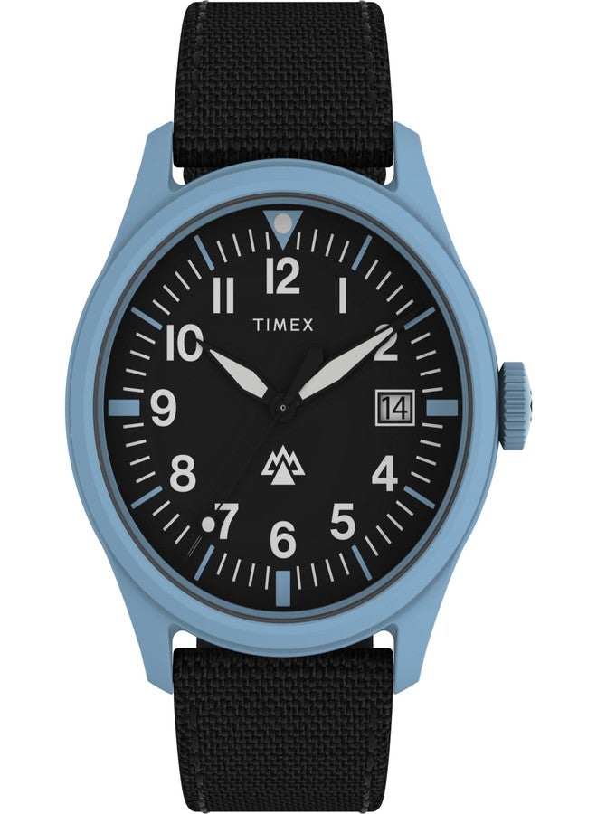 Timex Men's Expedition North Traprock 43mm Watch - Black Strap Black Dial Blue Case - Image 1