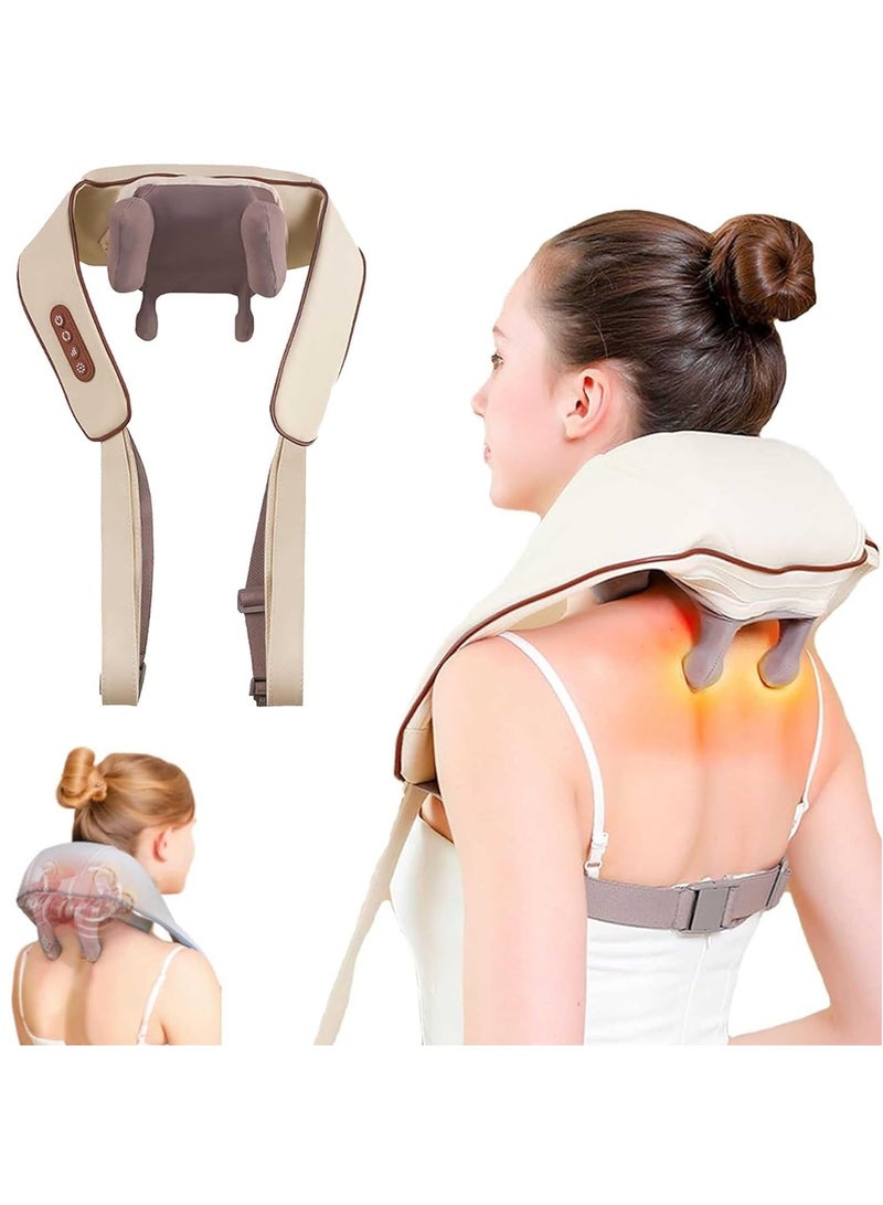 The New Neck And Shoulder Heat Massager, Soothemate Neck Massager Simulated Manual Massage, Deep Tissue 8D Kneading, Shiatsu Neck and Back Massager with Heat for Pain Relief