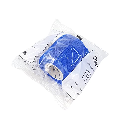 COMOmed Self Adherent Cohesive Bandage 2x5 Yards First Aid Bandages Stretch Sport Athletic Wrap Vet Tape for Wrist Ankle Sprain and SwellingBlue12 Rolls - Image 5