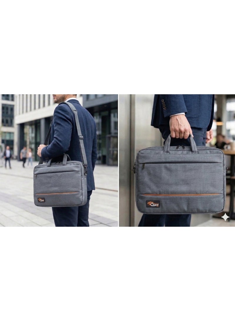 COUGAR-EGY laptop & Briefcase Bag for laptop, shoulder bag for men fits up to 15.6" (010 - grey) - Image 3