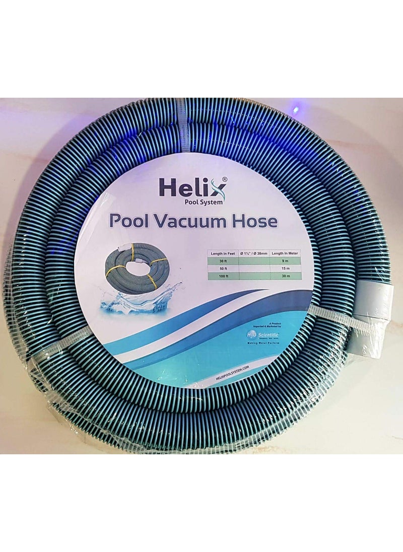 Helix Pool System Helix Pool System Swimming Pool Vacuum Suction Spiral Hose Pipe 15 Dia EVA 30 feet Blue 