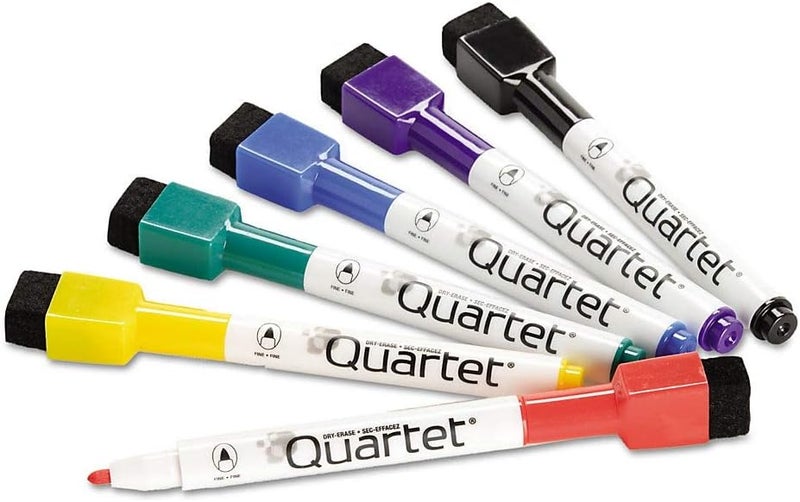 Quartet Dry Erase Markers Whiteboard Markers Fine Tip ReWritables Mini Magnetic Classic Colors 6 Pack 51659312Q - Image 1