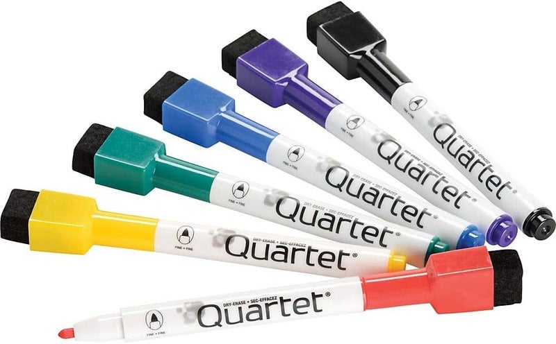Quartet Dry Erase Markers Whiteboard Markers Fine Tip ReWritables Mini Magnetic Classic Colors 6 Pack 51659312Q - Image 4