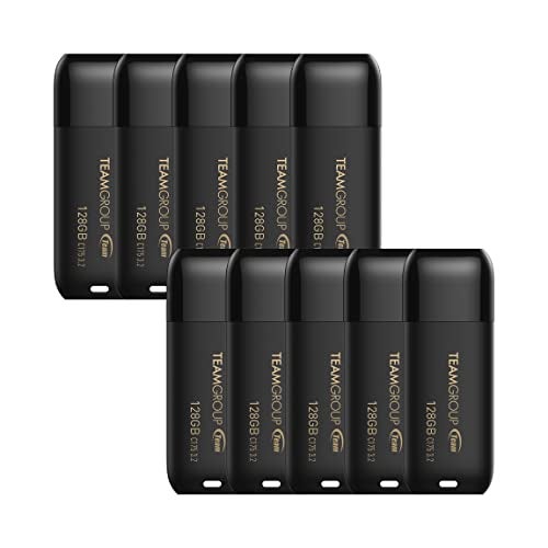 TEAMGROUP C175 128GB 10 Pack USB 32 Gen 1 USB 3130 Read 100MBs Flash Thumb Drive External Data Storage Memory Stick Compatible with ComputerLaptop Matte Black TC1753128GB23 - Image 1