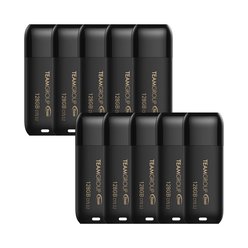 TEAMGROUP C175 128GB 10 Pack USB 32 Gen 1 USB 3130 Read 100MBs Flash Thumb Drive External Data Storage Memory Stick Compatible with ComputerLaptop Matte Black TC1753128GB23 - Image 2