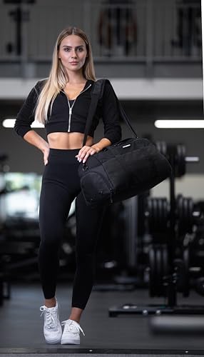 Fitgriff Gym Bag V2 for Men and Women with Shoe Wet Compartment Duffle Bag for Travel Sports Fitness and Workout Full Black 19 x 10 x 11 Small - Image 3