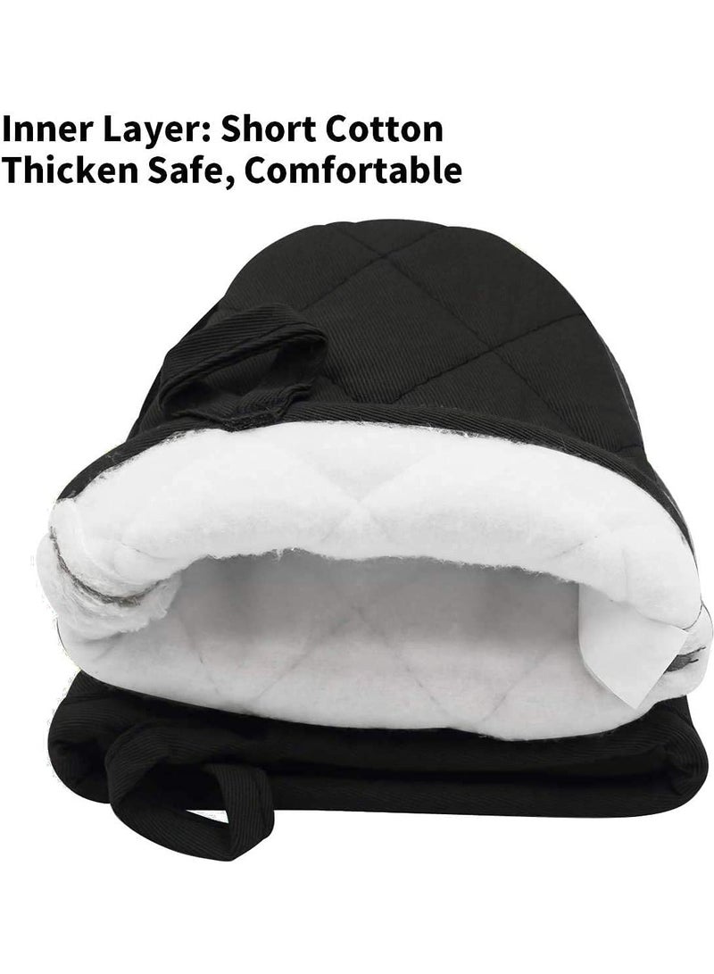 SOLARAE 1 Pair Short Oven Mitts, Heat Resistant Silicone Kitchen Mini Oven Mitts for 500 Degrees, Non-Slip Grip Surfaces and Hanging Loop Gloves, Baking Grilling Barbecue Microwave Machine Washable - Image 3