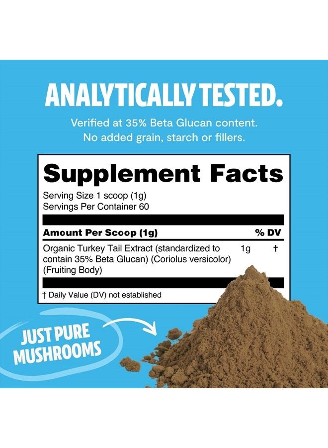 FreshCap Mushrooms FreshCap Organic Turkey Tail Mushroom Extract Powder - USDA Organic -60 g- Supplement - Immune Protection - Add to Coffee/Tea/Smoothies-Real Fruiting Body No Fillers - Image 1